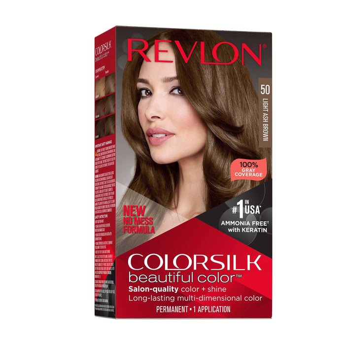 Revlon Colorsilk Beautiful Color Permanent Hair Color 50 Light Ash Brown