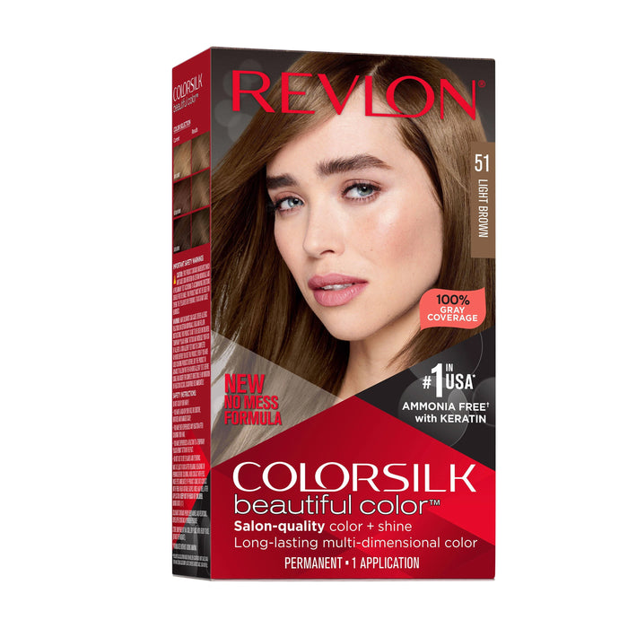 Revlon Colorsilk Beautiful Color Permanent Hair Color 51 Light Brown