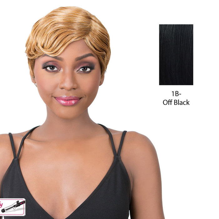 Premium Synthetic Iron Friendly Wig - River Wave,Off Black