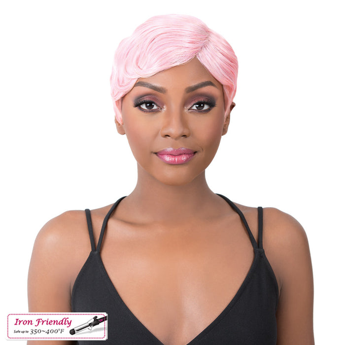 Premium Synthetic Iron Friendly Wig - River Wave,Pink