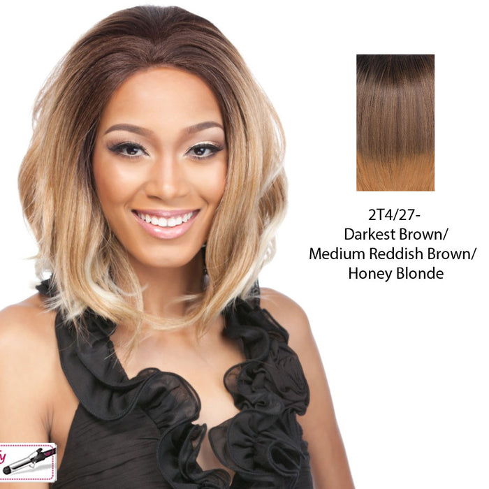 Remi Touch Rt7 Lace Front Wig Final,Darkest Brown Roots Tipped With Dark Brown And Strawberry Blonde