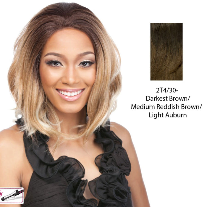 Remi Touch Rt7 Lace Front Wig Final,Darkest Brown Roots Tipped With Dark Brown And Light Auburn