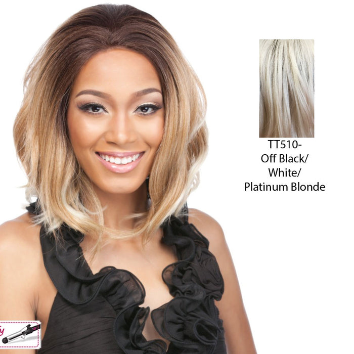 Remi Touch Rt7 Lace Front Wig Final,Off Black Roots With White In The Middle And Platnium Blonde Ends