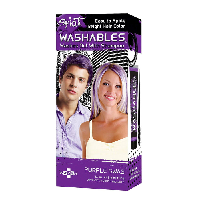 Splat Washables Temporary Hair Color, Purple Swag