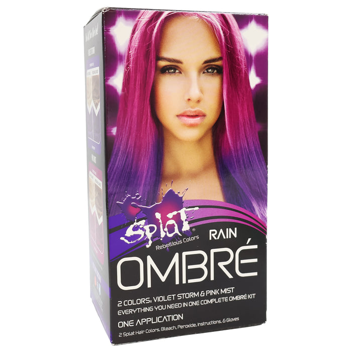 Splat Rebellious Colors Complete Kit, Rain Ombre 2 Colors, Violet Storm and Pink Mist