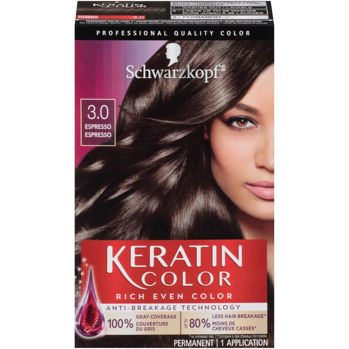 Schwarzkopf Keratin Color, Hair Color 3.0 Espresso