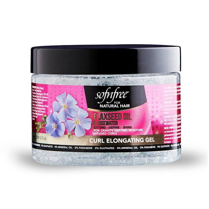Sof N' Free Curl Elongating Gel with Flaxseed Oil & Rosewater 11 oz