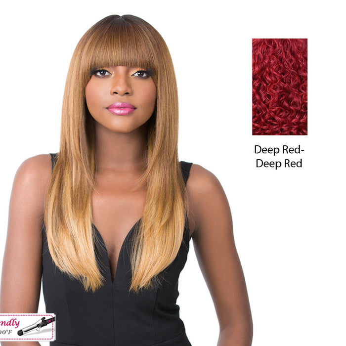 Synthetic 2020 Bang Wig - Sherry,Deep Red