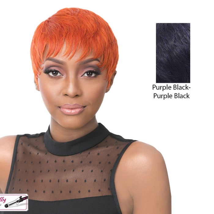 Iron Friendly Synthetic Wig - Simone,Purple Black