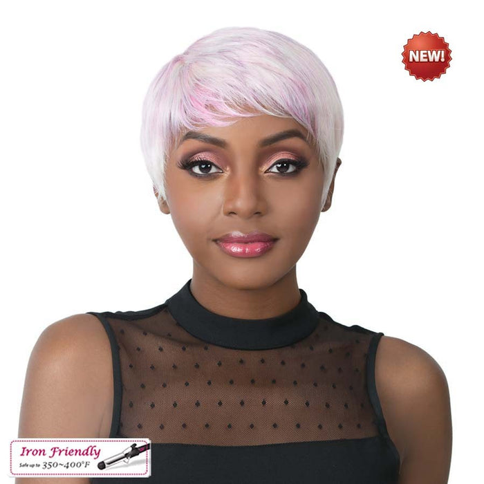 Iron Friendly Synthetic Wig - Simone,Unicorn Pink Purple