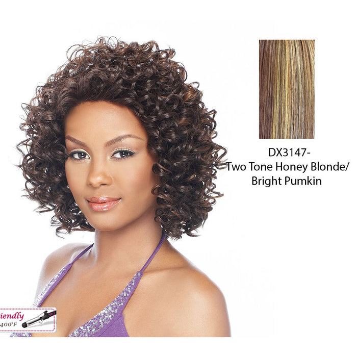 Simply Synthetic Hair Lace Wig Cookie,Two Tone Frost Blend Of Light Auburn Layer Over Dark Auburn Bottom