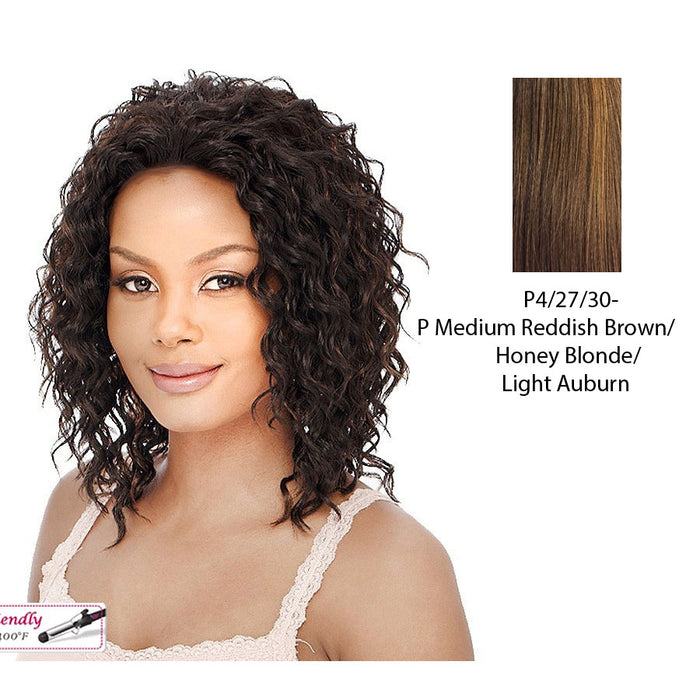 Jackson Lace Front Wig,Streaked Blend Of Medium Brown, Strawberry Blonde, And Light Auburn