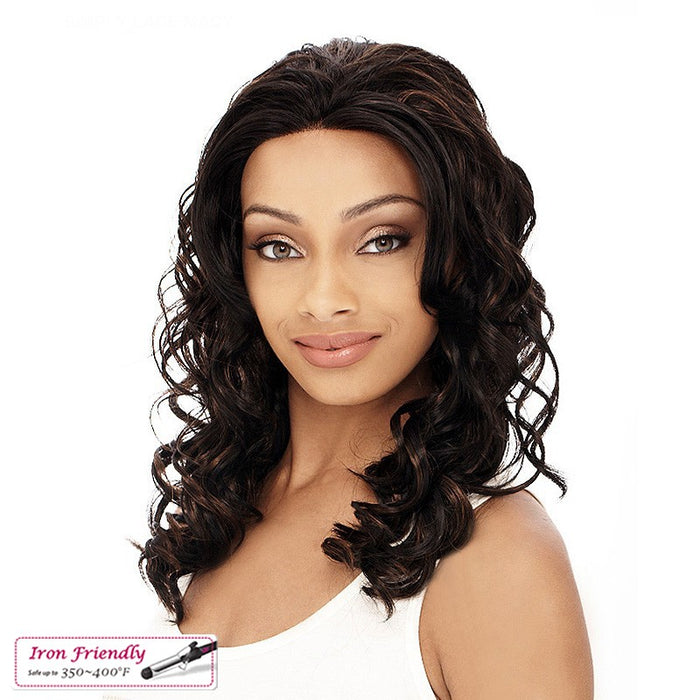 Macy Lace Front Wig,Off Black Base With Light Auburn Highlights
