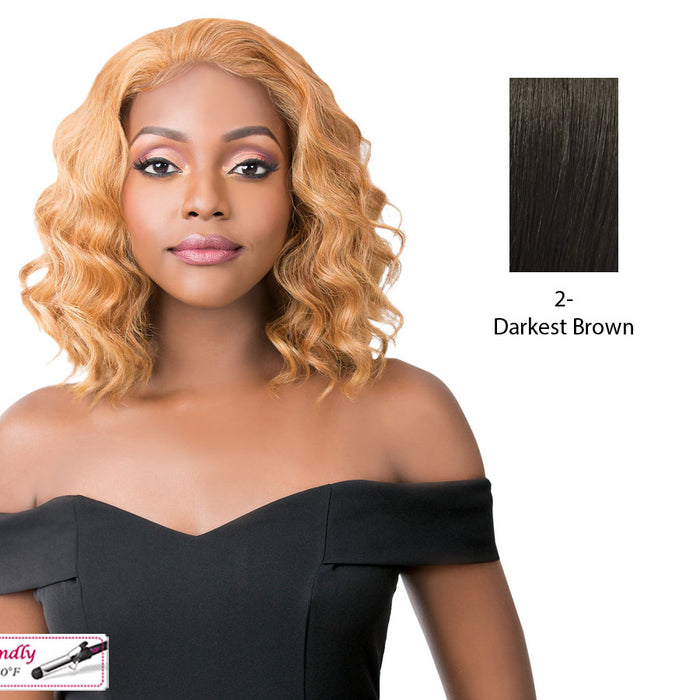 Synthetic Hair Lace Front Wig Simply Lace Tides Wave,Darkest Brown