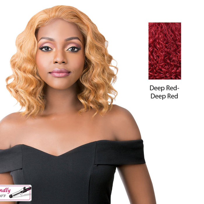 Synthetic Hair Lace Front Wig Simply Lace Tides Wave,Deep Red