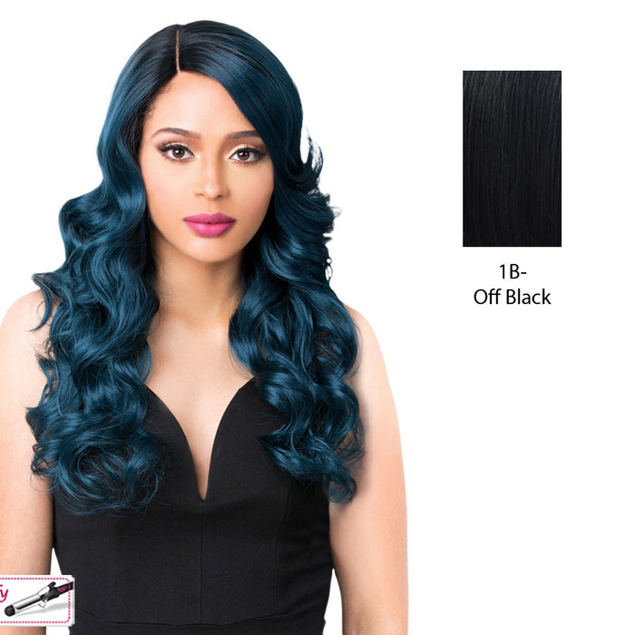 Premium Synthetic Swiss Lace Front Wig - Blondel,Off Black