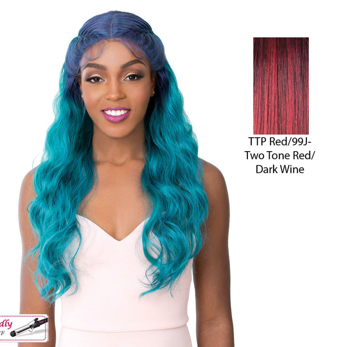 Synthetic 2020 Lace Front Wig - Swiss Lace Crown Braid Bamba,Ttp Red/99J