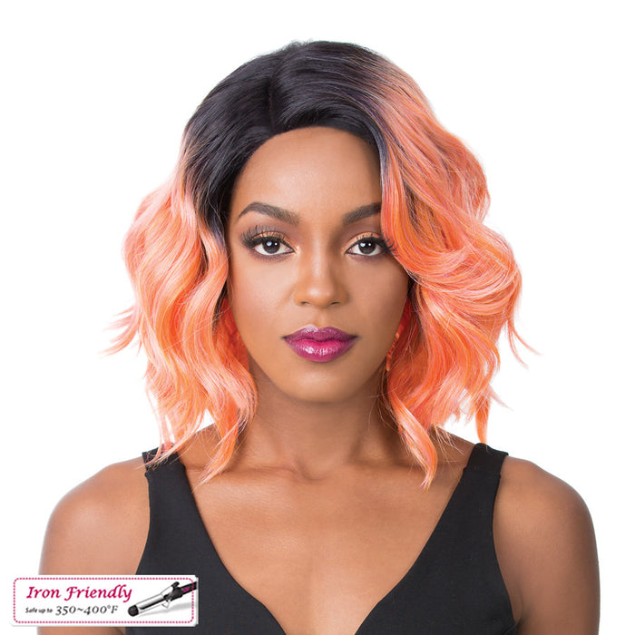 Synthetic Swiss Lace Front Wig Swiss Lace Glanage,Tt1BPeach Harmony