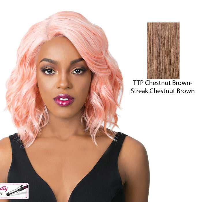Synthetic Swiss Lace Front Wig - Swiss Lace Glanage,Ttp Chestnut Brown
