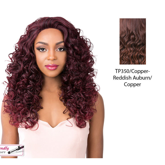 Iron Friendly, Super Wavy Style Soft And Silky Hand-Tied Frontal Swiss Lace Front Wigs - Swiss Lace Goldie,Tp350/Copper