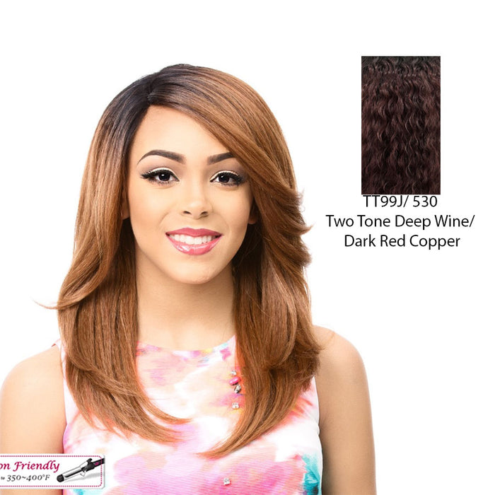 Swiss Lace Front Wig Swiss Lace Justine,Deep Wine Roots With Dark Violet