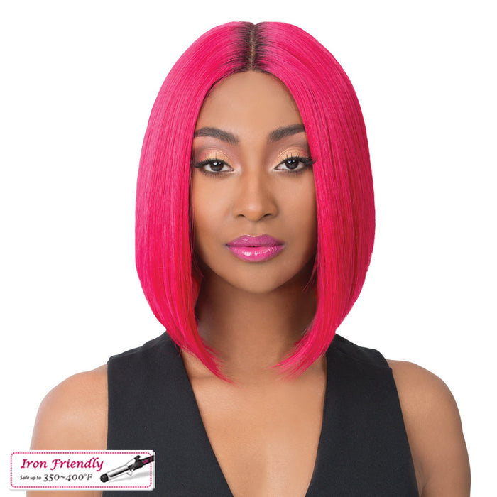 Synthetic 2020 Lace Front Wig - Swiss Lace Macon,Att Fuchsia Red