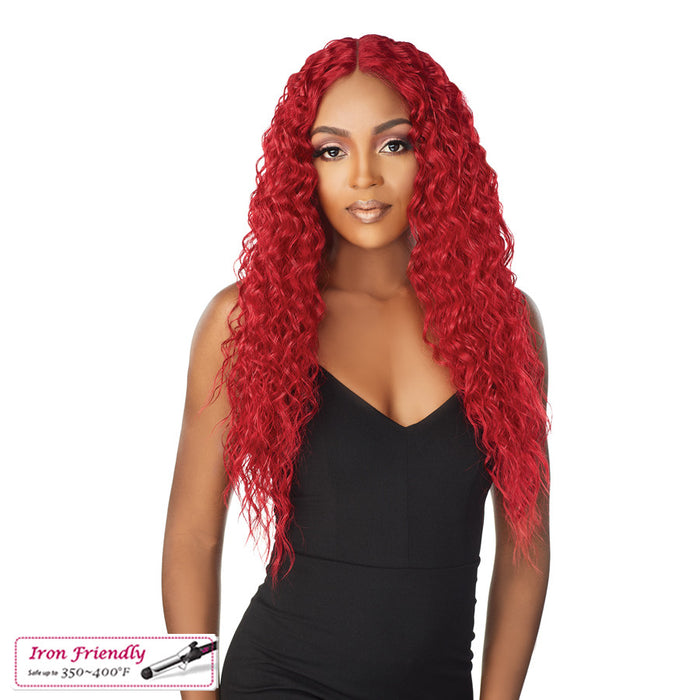 5G True Hd Transparent Swiss Lace Front Wig - Quinnie,Intense Red