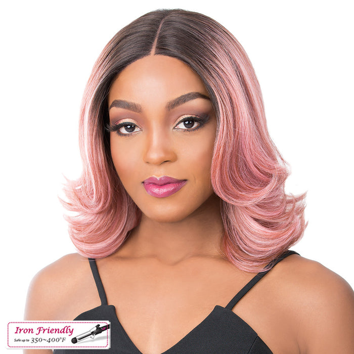 Synthetic Deep Center Parting Swiss Lace Front Wig_ Swiss Lace Serafina,Tt Autumn Pink