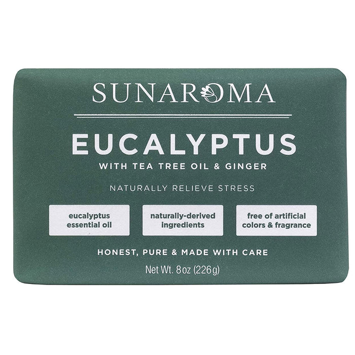 Sunaroma, Eucalyptus With Tea Tree Oil & Ginger Soap Bar 8 Oz.