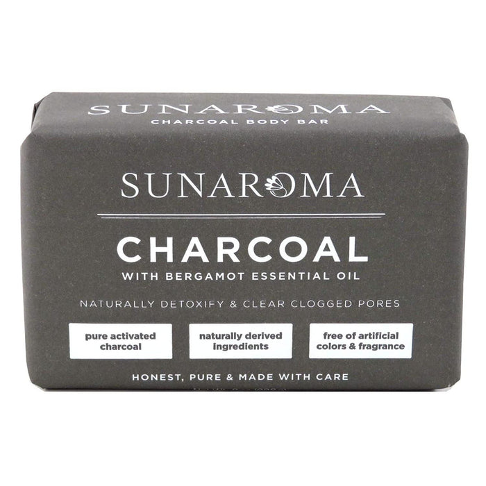 Sunaroma Charcoal With Bergamot Essential Oil Soap 8 Oz.