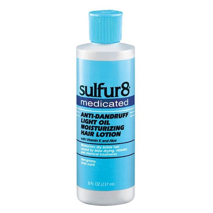 Sulfur 8 Medicated Anti Dandruff Light Oil Moisturizing Hair Lotion, 8 Oz