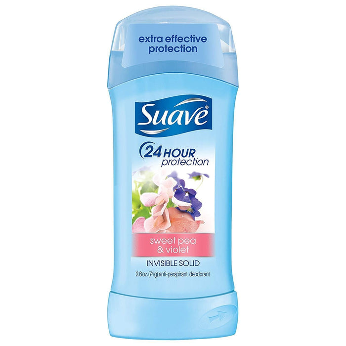 Suave 24 Hour Protection Anti Perspirant Deodorant Invisible Solid Sweet Pea And Violet 2.6 Oz