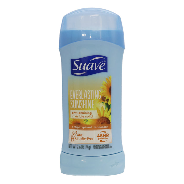 Suave 24 Hour Protection Anti Perspirant Deodorant Invisible Solid Everlasting Sunshine, 2.6 Oz