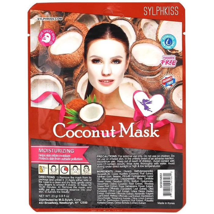 Sylphkiss Coconut Facial Sheet Mask 0.8 Oz.