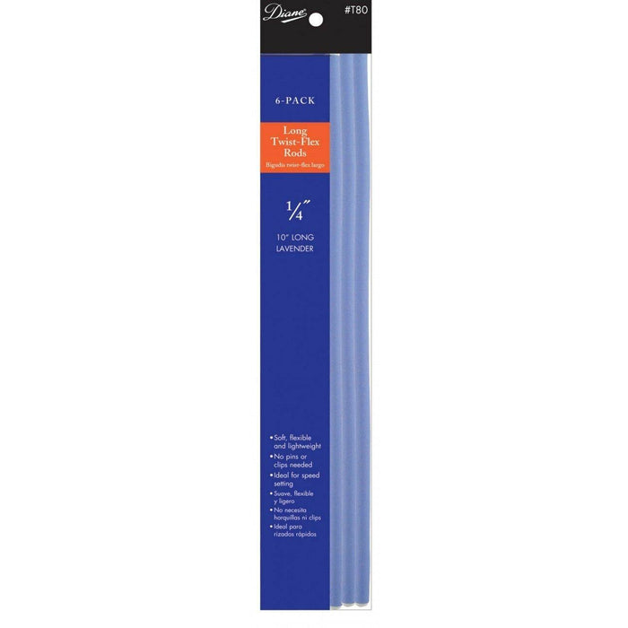 Diane T80 Twist Flex Rods 10” Long 1/4-Inch Lavender, 6/Pack
