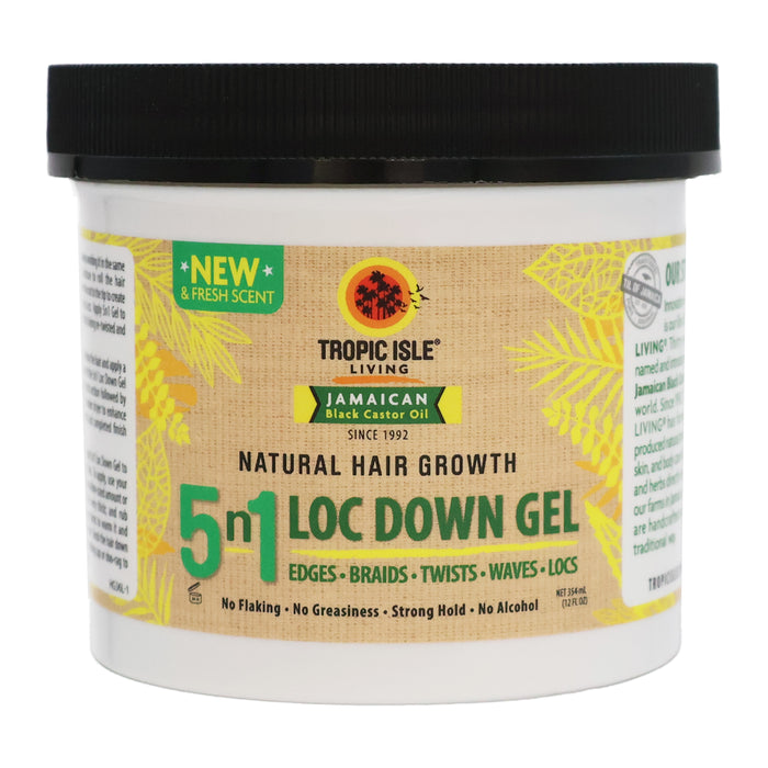 Tropic Isle Black Castor Oil 5 in 1 Lock Down Gel, 12 Oz.