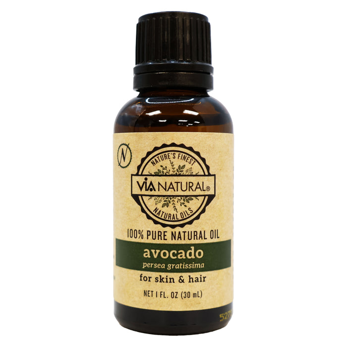 Via Natural Avocado Natural Oil for Skin and Hair 1 Oz.