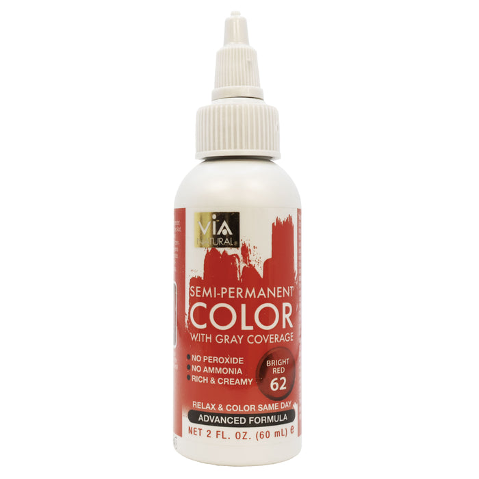 Via Natural Hair Color 62 Bright Red 2 Oz.