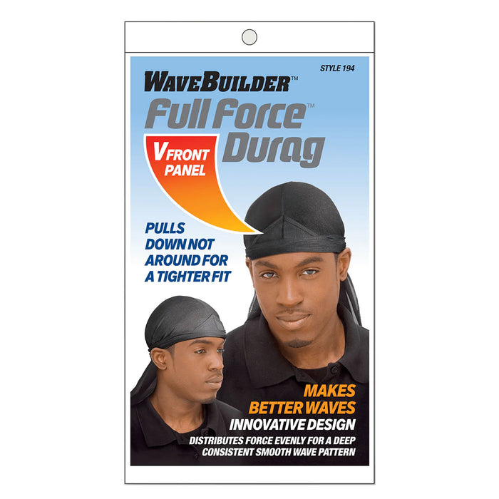 Wavebuilder Full Force Durag Style, Black