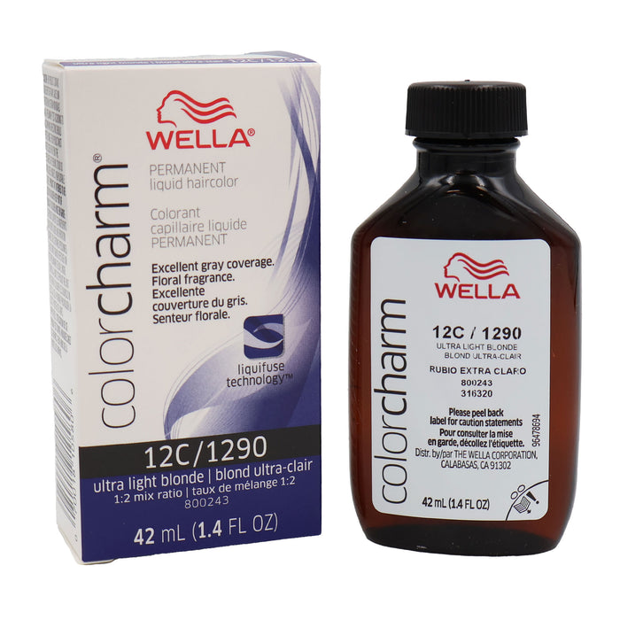 Wella Color Charm Permanent Liquid Haircolor 12C/1290 Ultra LIght Blonde 1.4 Oz.