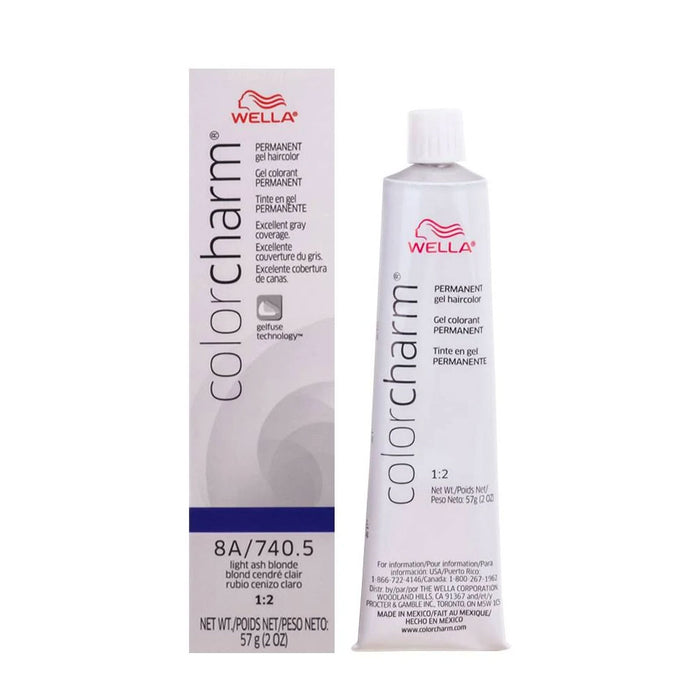 Wella Color Charm Permanent Gel Haircolor 8A/740.5 Light Ash Blonde 2 Oz.