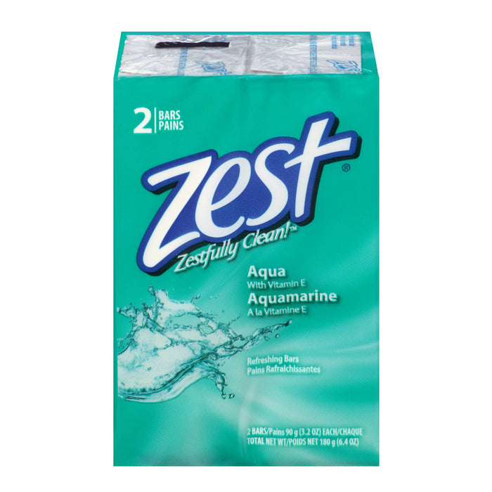 Zest Refreshing Bars Soap, Aqua 3.2 OZ, 2/PK