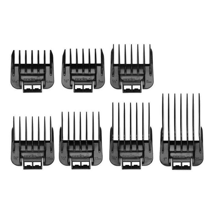 Andis Snap-On Blade Attachment Comb Set, Black, 7/PK