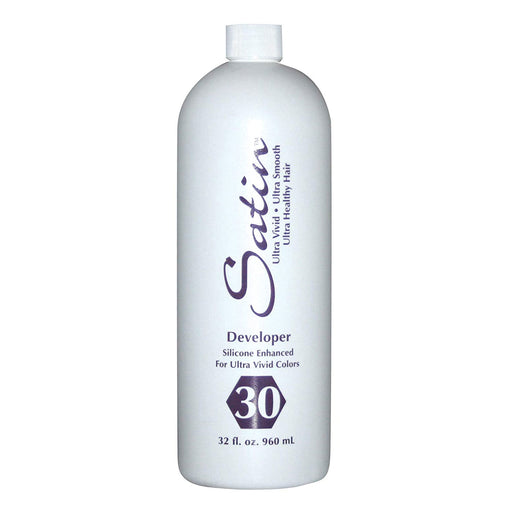 Satin Developer 30 Volume, Silicone Enhanced For Ultra Vivid Color 32 Oz.
