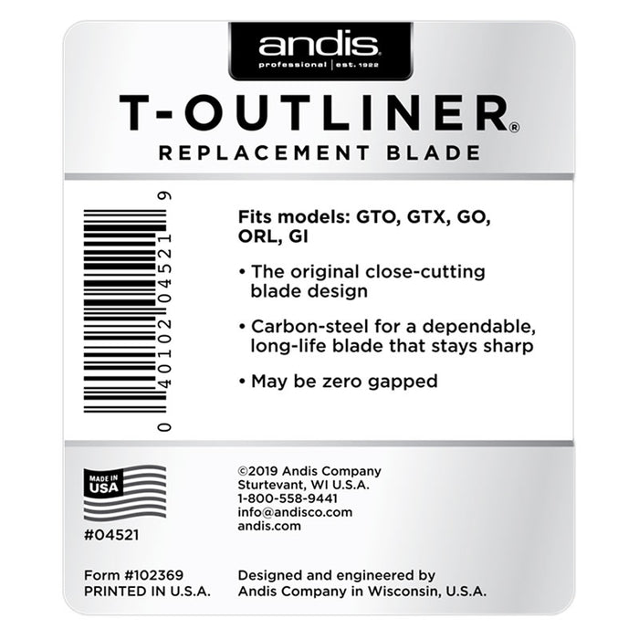 Andis T-Outliner,outliner Ii,t-Edjer,fade Master Replacement Blade