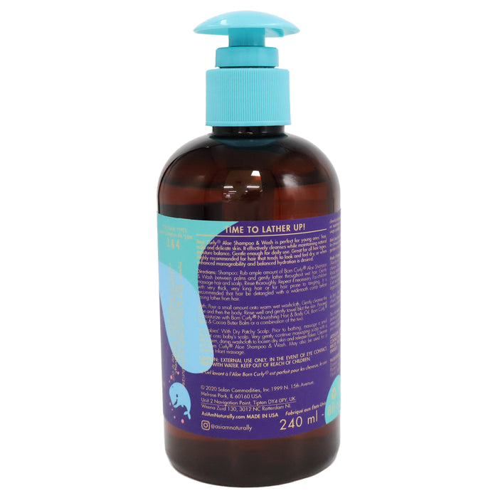 As I Am Born Curly Aloe Shampoo and Wash, 8 Oz.