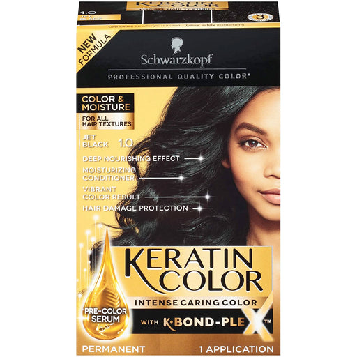 Schwarzkopf Keratin Color, Hair Color 1.0 Jet Black