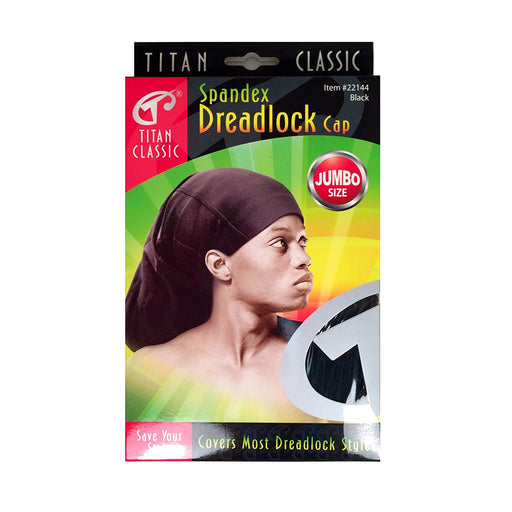 Titan Dreadlocks Spandex Cap Jumbo Size Black