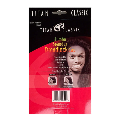 Titan Dreadlocks Spandex Cap Jumbo Size Black