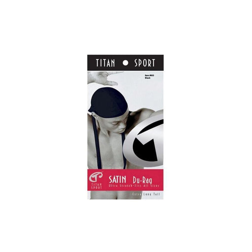 Titan Sport Durag Satin Black Extra Long Tail